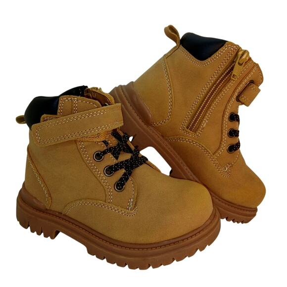 Wonder Nation Toddler Boys Hiking Boots - Size 9T - Natural - Picture 1 of 6